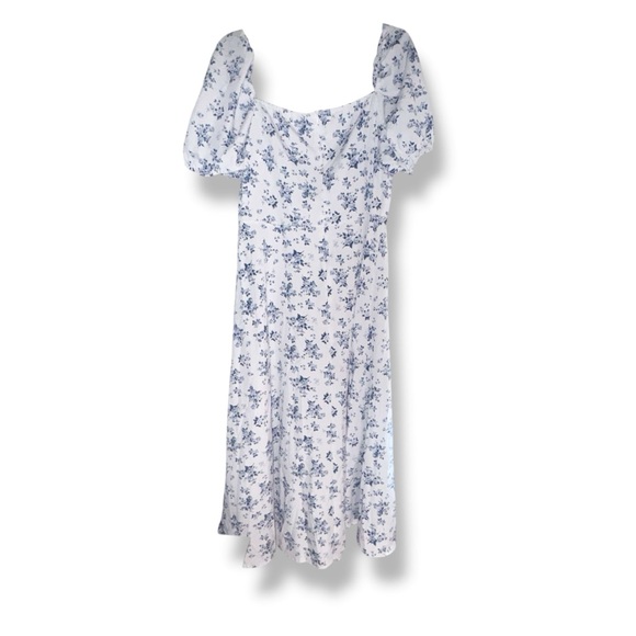 SHEIN Rometta Plus Women's Elegant Floral Print Square Neck Midi Dress, size XL - Picture 4 of 5